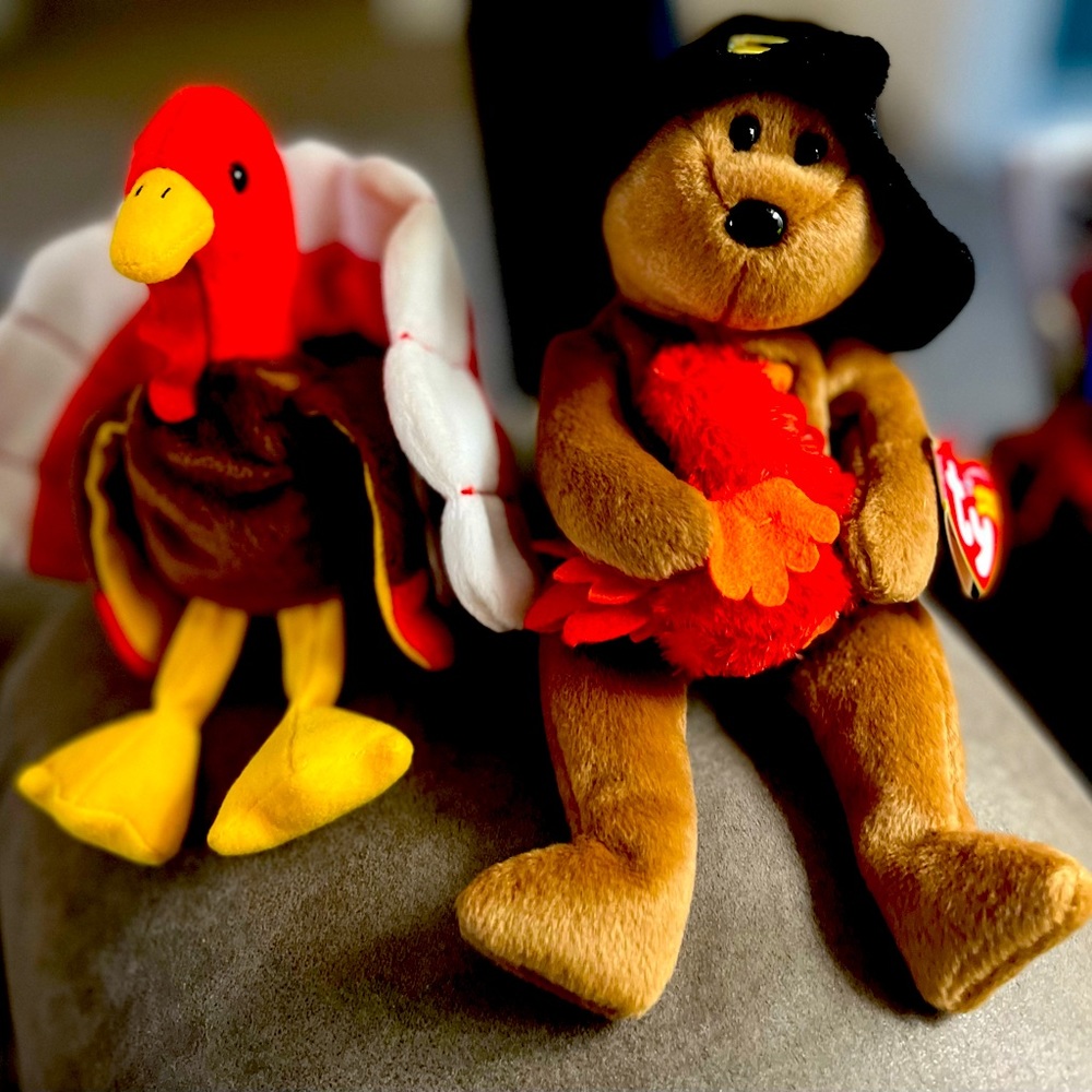 Vintage Thanksgiving Beanie Babies Gobble & Plymouth